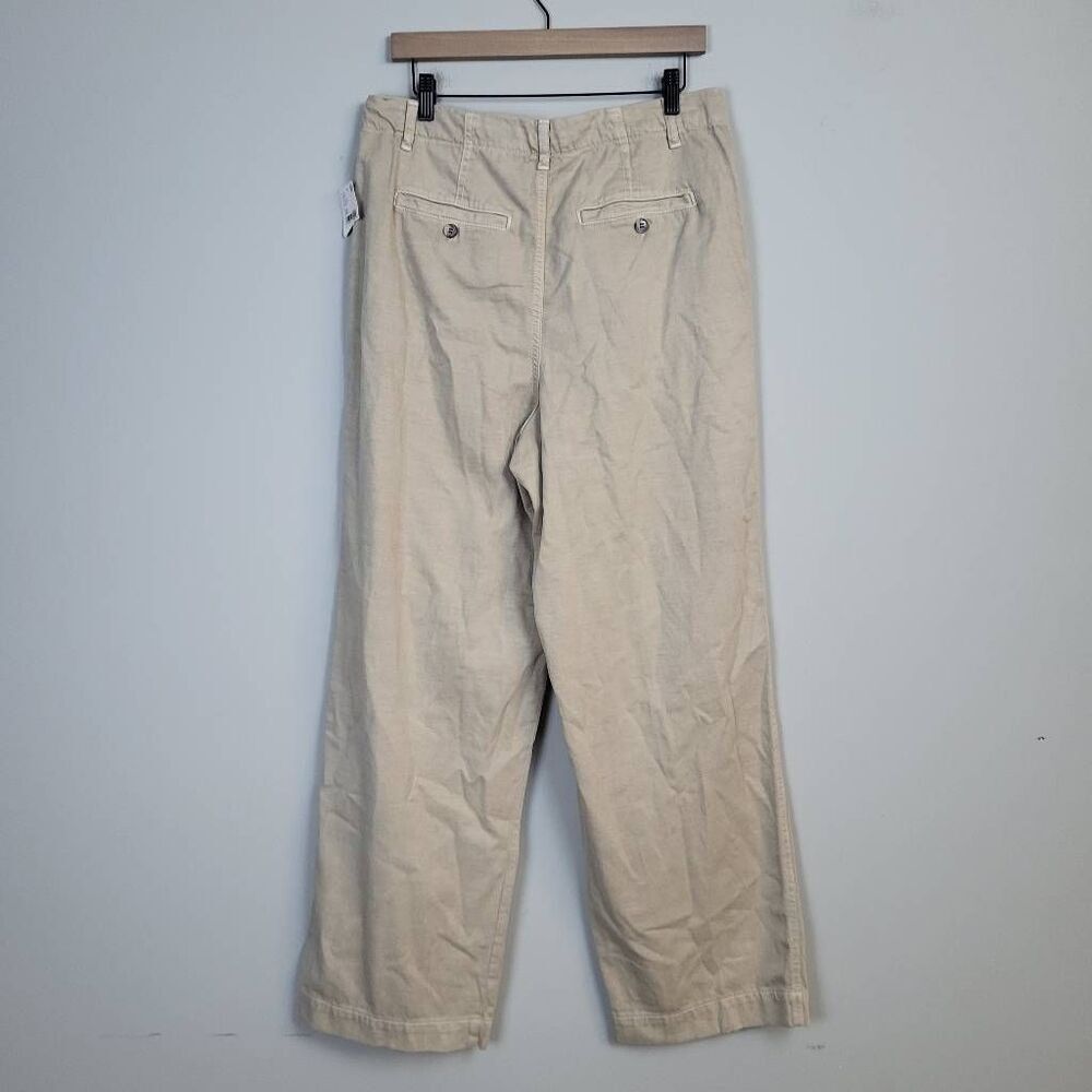 Free People Abby Chino Pants Size 10 Baggy Pleated Straight Leg High Rise - Picture 2 of 8
